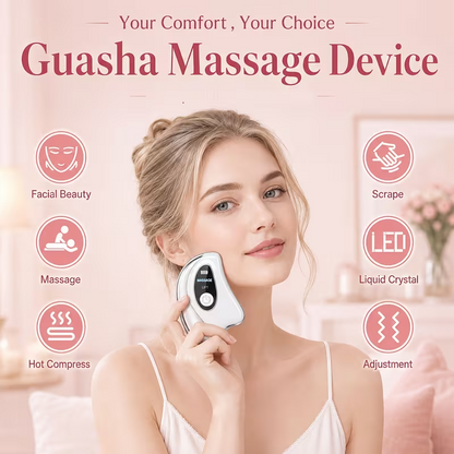 2-in-1 Hot & Vibration Facial Massager – Electric Gua Sha Beauty Device