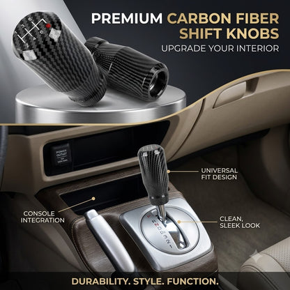 Carbon Fiber Gear Shift Knob – Universal Manual & Automatic Car Shifter (M8/M10/M12)