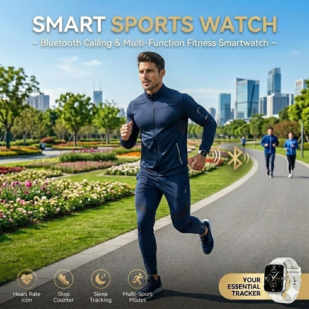 Smart Sports Watch – Bluetooth Calling & Multi-Function Fitness Smartwatch