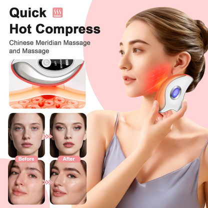 2-in-1 Hot & Vibration Facial Massager – Electric Gua Sha Beauty Device