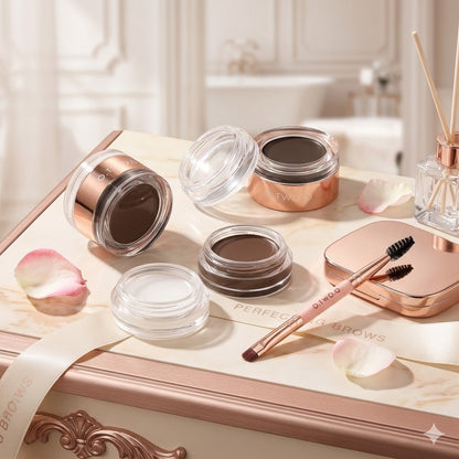 2-in-1 Brow Wax & Eyebrow Cream – Black & Brown Waterproof Brow Styling Kit