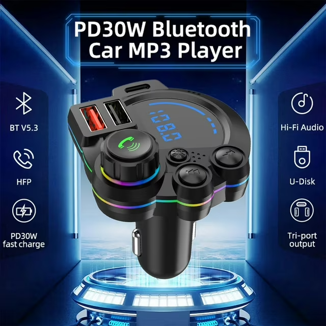 Universal Dual-Port Car FM Bluetooth Transmitter – Wireless Music, Hands-Free Calling &  Dual USB Charger